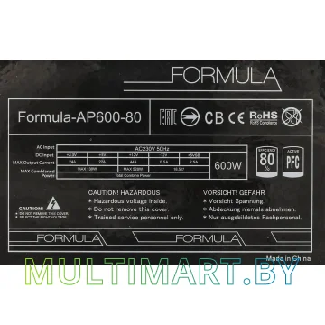 Блок питания Formula Formula-AP600-80 600W картинка 5